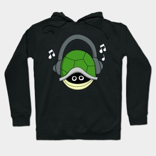 Turtle in Shell with Headphones Hoodie